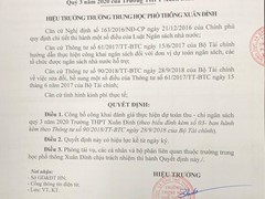 Công Khai Thực Hiện Dự Toán Thu-Chi Ngân Sách Quý 3 Năm 2020