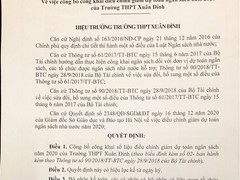 Công Khai Điều Chỉnh Giảm Dự Toán Ngân Sách Năm 2020