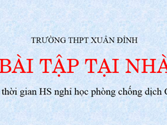 Bài tập tại nhà cho Học sinh trong những ngày nghỉ phòng chống dịch Corona 