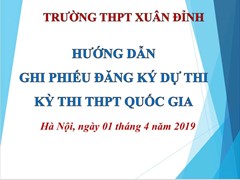 Hướng Dẫn Ghi Phiếu Đăng Ký Dự Thi Kỳ Thi THPT Quốc Gia Năm Học 2019 