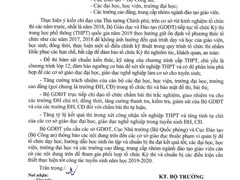 Thông tin về tổ chức kỳ thi THPT Quốc Gia năm 2019