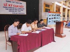 Lễ ký cam kết ATGT-ANTT, phối hợp các lực lượng giáo dục