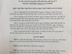 Công Khai Miễn Giảm Học Phí Học Kì II Năm học 2019-2020