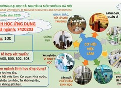 Thông tin tuyển sinh ngành Sinh học ứng dụng -Trường Đại học Tài nguyên và Môi trường Hà Nội