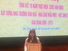 Hội nghị tổng kết 10 năm thực hiện cuộc vận động xây dựng nhà trường văn hóa-nhà giáo mẫu mực-học sinh thanh lịch (2005-2015)
