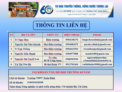 Thông tin liên hệ Hội Trường 60 năm