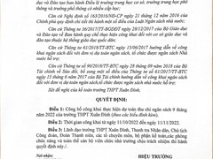 Công khai thực hiện dự toán thu chi ngân sách tháng 9 năm 2022