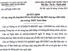 Công khai hỗ trợ chi phí học tập học kì I năm học 2023-2024