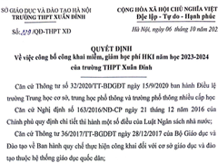 Công khai miễn giảm học phí học kì I năm học 2023-2024