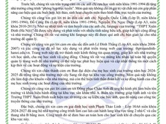 Trường THPT Xuân Đỉnh cảm ơn các tập thể, cá nhân đã làm các công trình và trồng cây xanh tặng nhà trường