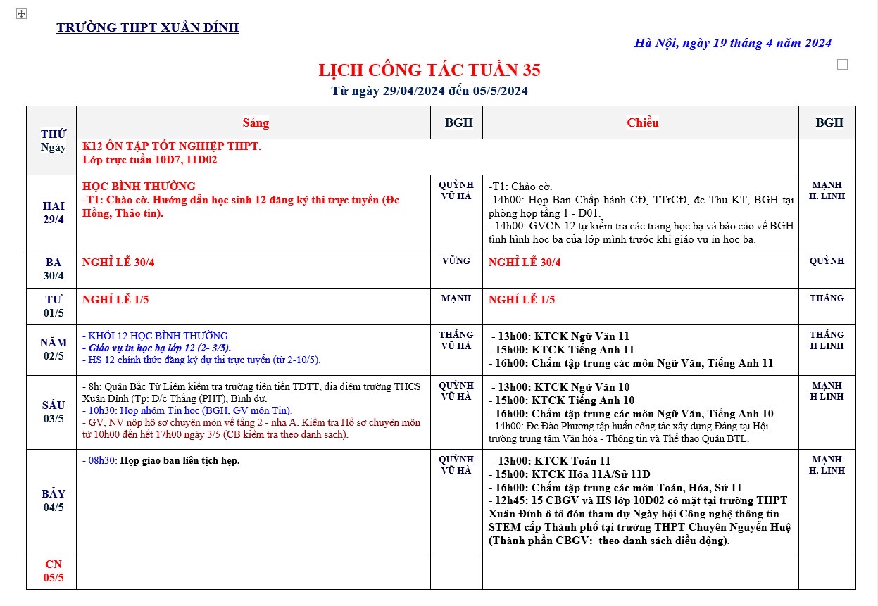35. Lich Tuan 35 29 4.5.2024 BỔ SUNG