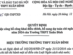 Công khai điều chỉnh, bổ sung dự toán chi ngân sách năm 2024 - QĐ 365