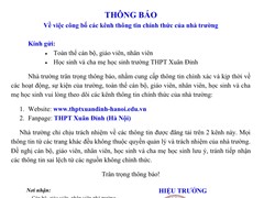 Thông báo 2 kênh thông tin chính thức của nhà trường trên môi trường số