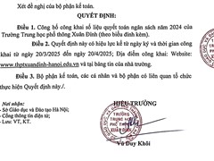 CÔNG KHAI QUYẾT TOÁN NGÂN SÁCH NĂM 2024