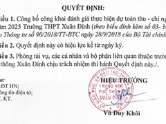 CÔNG KHAI THỰC HIỆN DỰ TOÁN THU - CHI NGÂN SÁCH QUÝ 1 NĂM 2025