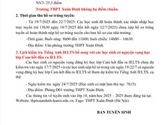 BAN TUYỂN SINH TRƯỜNG THPT XUÂN ĐỈNH THÔNG BÁO