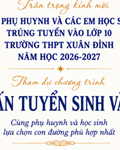 Thông Báo Chương Trình Tư Vấn Tuyển Sinh Vào Lớp 10 Năm Học 2026-2027
