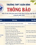Một số mốc thời gian quan trọng dành cho học sinh lớp 10 trong hè 2026